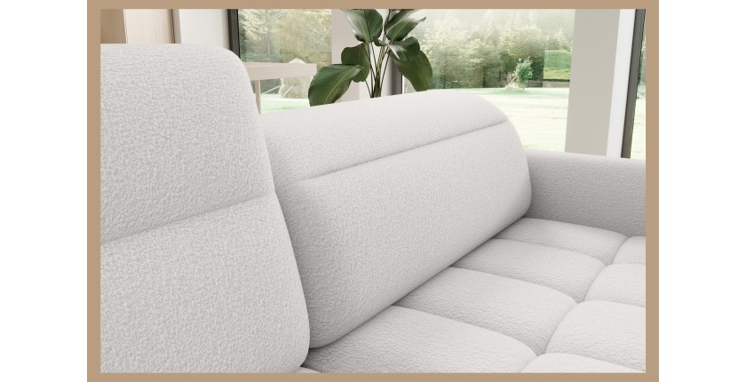 Canapé d’angle gauche convertible BARNEA 208 cm blanc avec rangement 