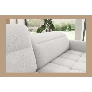 Canapé d’angle gauche convertible BARNEA 208 cm blanc avec rangement 
