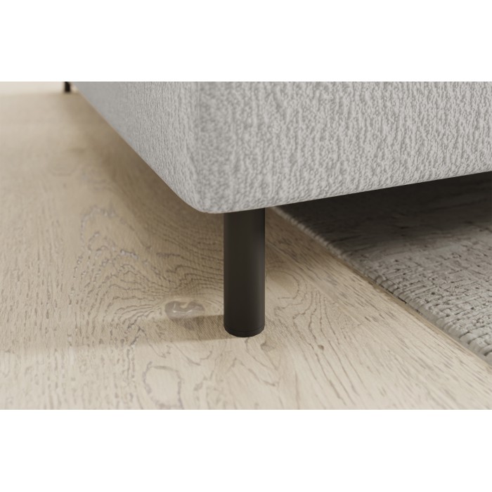 Canapé d’angle gauche convertible BARNEA 208 cm blanc avec rangement 