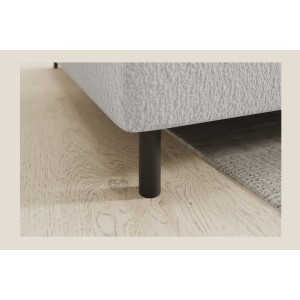 Canapé d’angle gauche convertible BARNEA 208 cm blanc avec rangement 