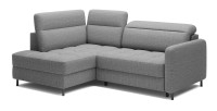 Canapé d’angle gauche convertible BARNEA 208 cm gris chiné avec rangement 