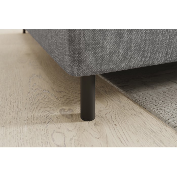 Canapé d’angle gauche convertible BARNEA 208 cm gris chiné avec rangement 
