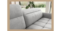 Canapé d’angle gauche convertible BARNEA 208 cm gris clair avec rangement 