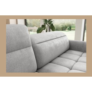 Canapé d’angle gauche convertible BARNEA 208 cm gris clair avec rangement 