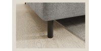 Canapé d’angle gauche convertible BARNEA 208 cm gris clair avec rangement 