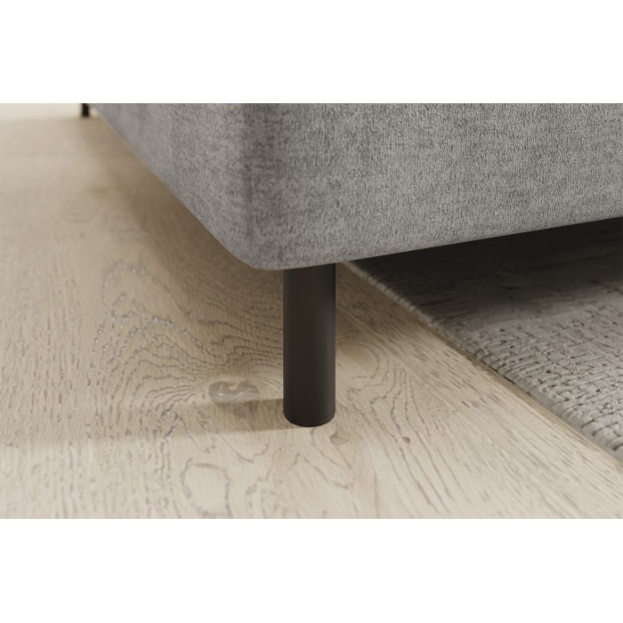 Canapé d’angle gauche convertible BARNEA 208 cm gris clair avec rangement 