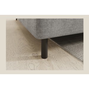 Canapé d’angle gauche convertible BARNEA 208 cm gris clair avec rangement 