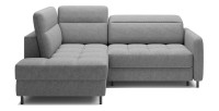 Canapé d’angle gauche convertible BARNEA 208 cm gris clair avec rangement 