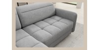 Canapé d’angle gauche convertible BARNEA 208 cm gris clair avec rangement 