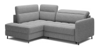Canapé d’angle gauche convertible BARNEA 208 cm gris clair avec rangement 