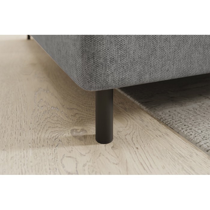 Canapé d’angle gauche convertible BARNEA 208 cm gris clair avec rangement 