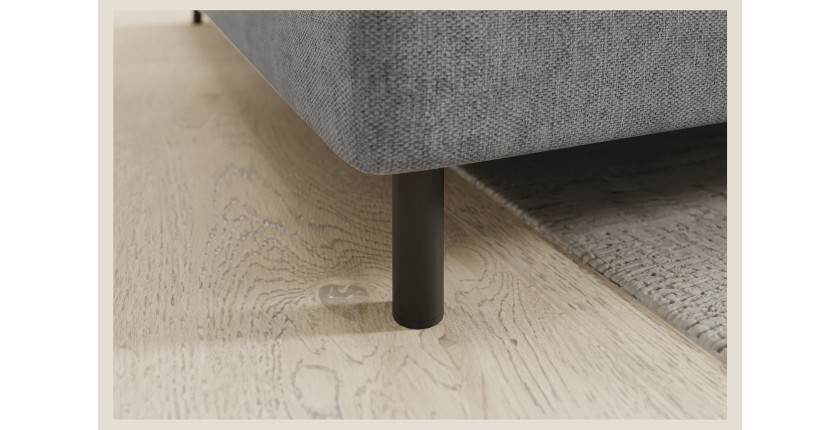 Canapé d’angle gauche convertible BARNEA 208 cm gris clair avec rangement 