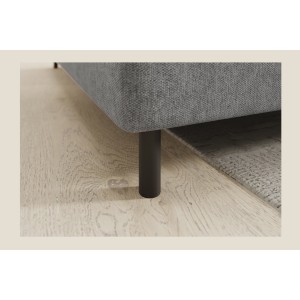 Canapé d’angle gauche convertible BARNEA 208 cm gris clair avec rangement 