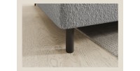 Canapé d’angle gauche convertible BARNEA 208 cm gris chiné avec rangement 