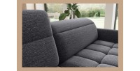 Canapé d’angle gauche convertible BARNEA 208 cm gris foncé avec rangement 