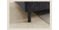 Canapé d’angle gauche convertible BARNEA 208 cm gris foncé avec rangement 