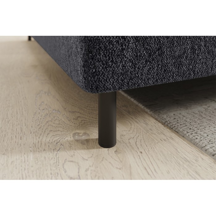 Canapé d’angle gauche convertible BARNEA 208 cm gris foncé avec rangement 
