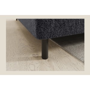 Canapé d’angle gauche convertible BARNEA 208 cm gris foncé avec rangement 