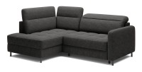 Canapé d’angle gauche convertible BARNEA 208 cm gris foncé avec rangement 