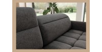Canapé d’angle gauche convertible BARNEA 208 cm gris foncé avec rangement 