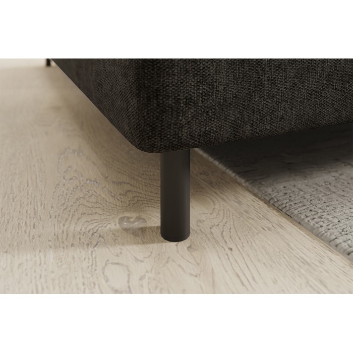 Canapé d’angle gauche convertible BARNEA 208 cm gris foncé avec rangement 