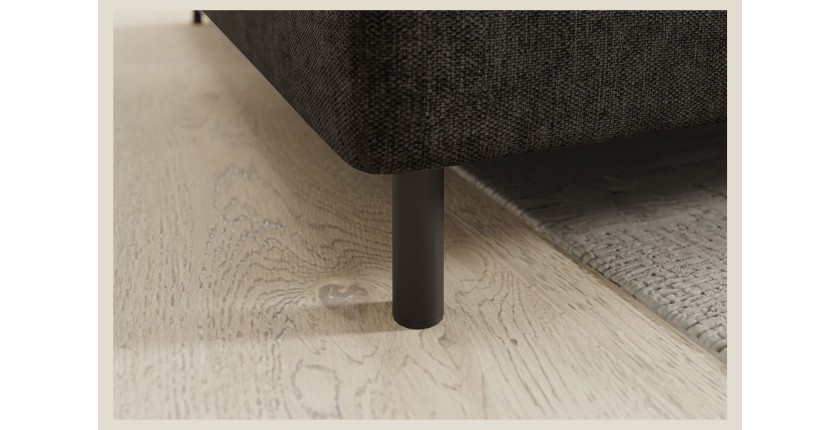 Canapé d’angle gauche convertible BARNEA 208 cm gris foncé avec rangement 