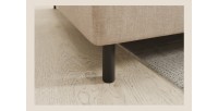 Canapé d’angle gauche convertible BARNEA 208 cm crème avec rangement 
