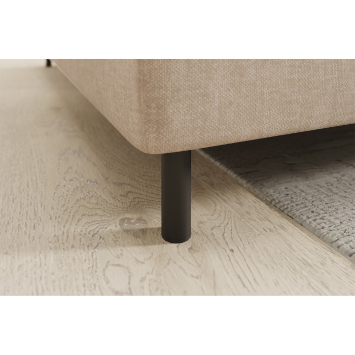Canapé d’angle gauche convertible BARNEA 208 cm crème avec rangement 