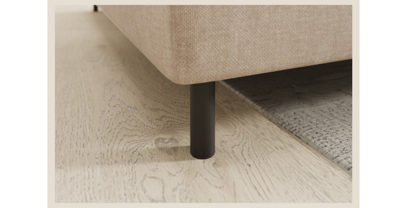 Canapé d’angle gauche convertible BARNEA 208 cm crème avec rangement 
