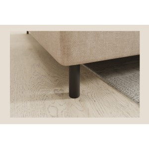Canapé d’angle gauche convertible BARNEA 208 cm crème avec rangement 