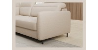 Canapé d’angle gauche convertible BARNEA 208 cm crème avec rangement 