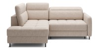 Canapé d’angle gauche convertible BARNEA 208 cm crème avec rangement 