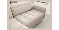 Canapé d’angle gauche convertible BARNEA 208 cm crème avec rangement 