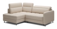 Canapé d’angle gauche convertible BARNEA 208 cm crème avec rangement 
