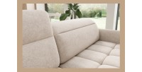 Canapé d’angle gauche convertible BARNEA 208 cm crème avec rangement 