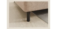 Canapé d’angle gauche convertible BARNEA 208 cm crème avec rangement 