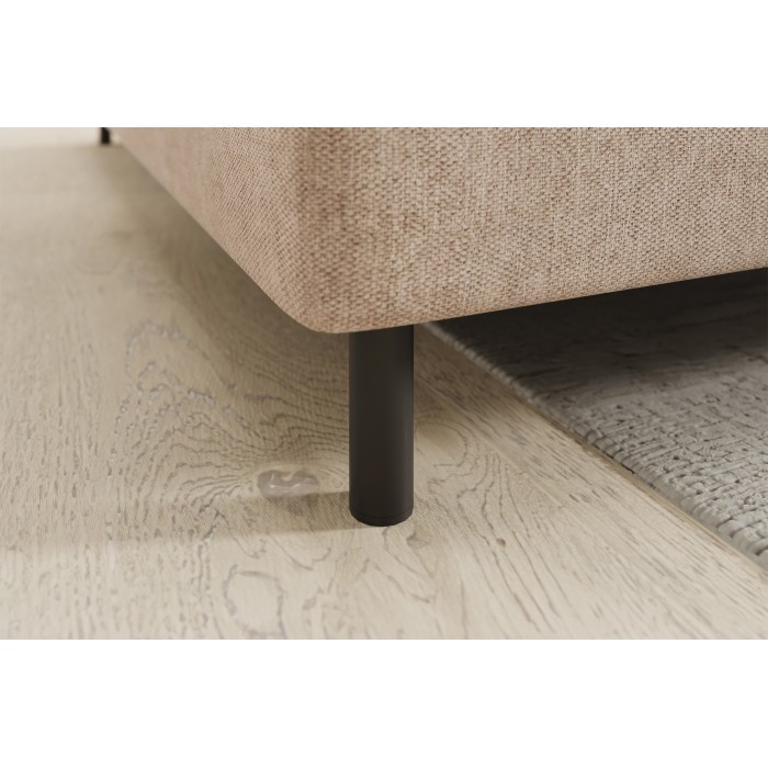 Canapé d’angle gauche convertible BARNEA 208 cm crème avec rangement 