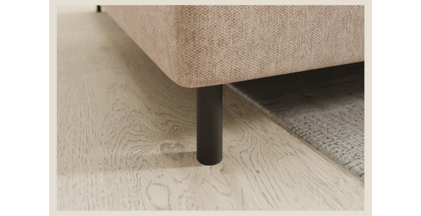 Canapé d’angle gauche convertible BARNEA 208 cm crème avec rangement 