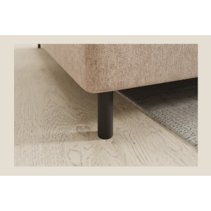 Canapé d’angle gauche convertible BARNEA 208 cm crème avec rangement 