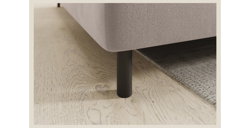 Canapé d’angle gauche convertible BARNEA 208 cm crème avec rangement 