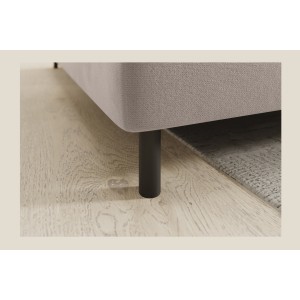 Canapé d’angle gauche convertible BARNEA 208 cm crème avec rangement 