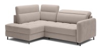 Canapé d’angle gauche convertible BARNEA 208 cm crème avec rangement 