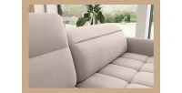 Canapé d’angle gauche convertible BARNEA 208 cm crème avec rangement 