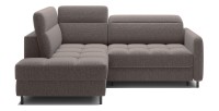 Canapé d’angle gauche convertible BARNEA 208 cm marron avec rangement 