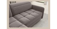 Canapé d’angle gauche convertible BARNEA 208 cm marron avec rangement 