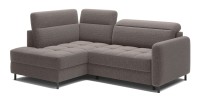Canapé d’angle gauche convertible BARNEA 208 cm marron avec rangement 