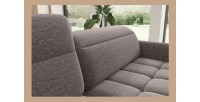 Canapé d’angle gauche convertible BARNEA 208 cm marron avec rangement 