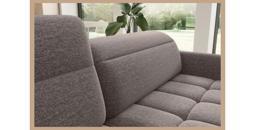 Canapé d’angle gauche convertible BARNEA 208 cm marron avec rangement 