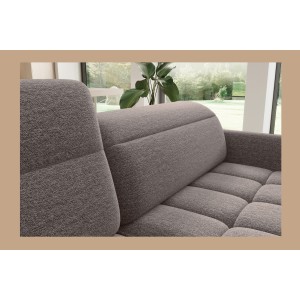 Canapé d’angle gauche convertible BARNEA 208 cm marron avec rangement 