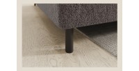 Canapé d’angle gauche convertible BARNEA 208 cm marron avec rangement 